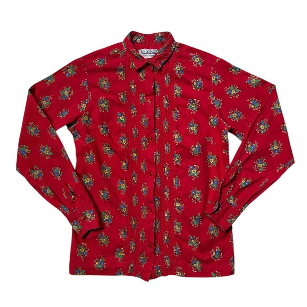 70s vintage cottage floral blouse Lady Manhattan Country Cousins prairie shirt.